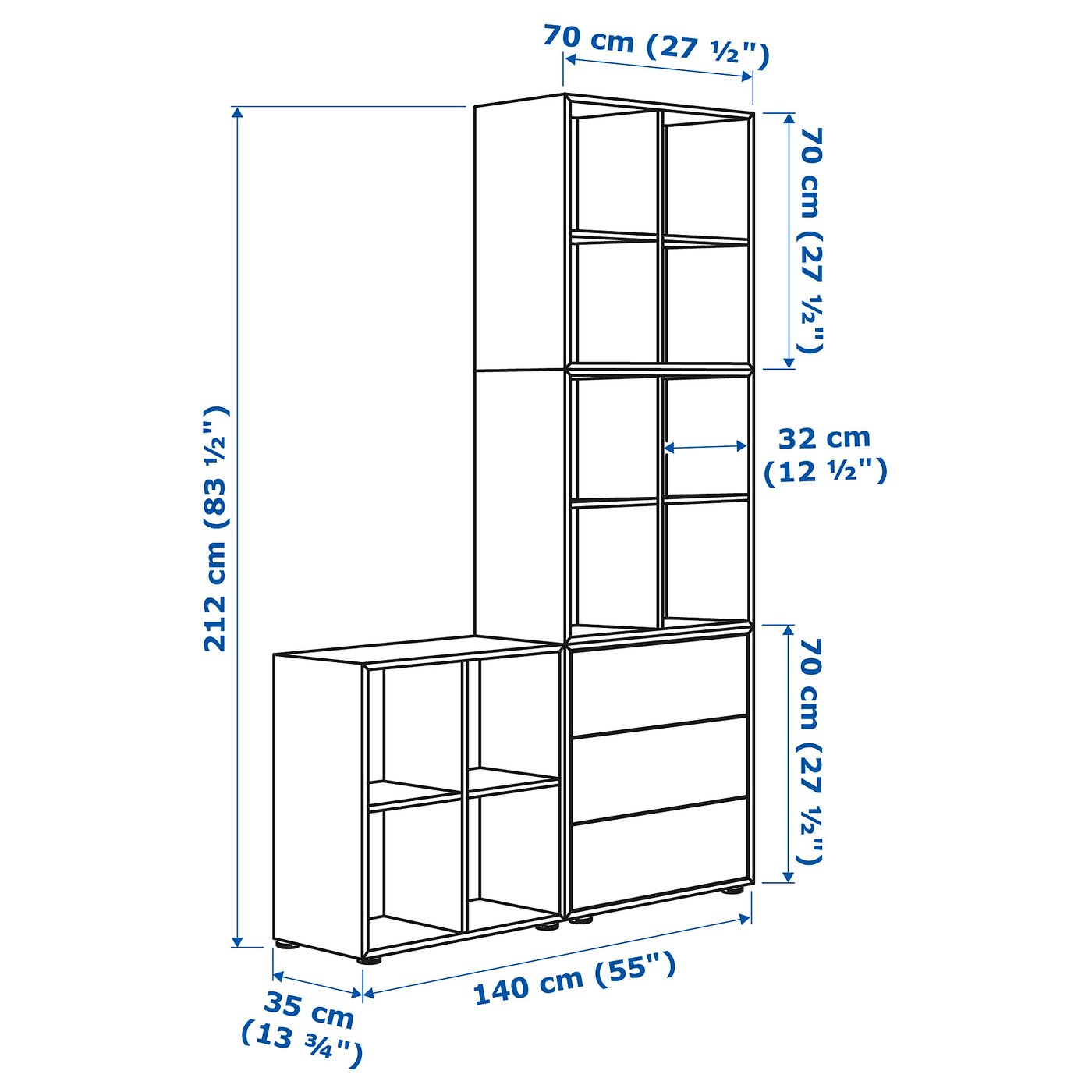 EKET combination with feet white IKEA