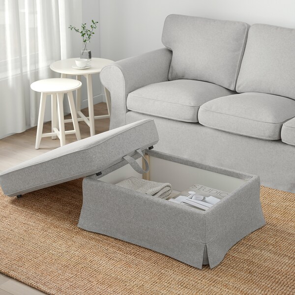 Ektorp Footstool Tallmyra White Black Ikea