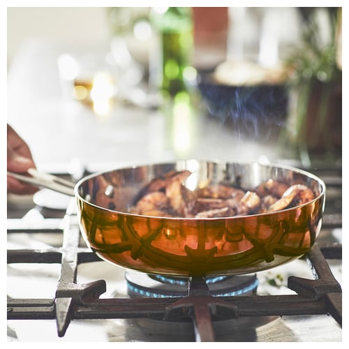 FINMAT sauté pan with lid copper/stainless steel IKEA