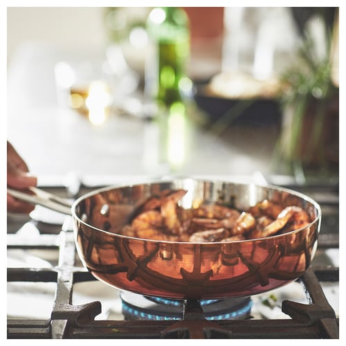 FINMAT sauté pan with lid copper/stainless steel IKEA