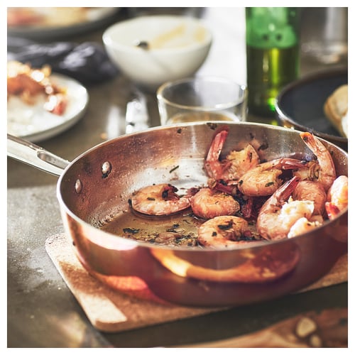 FINMAT sauté pan with lid copper/stainless steel IKEA