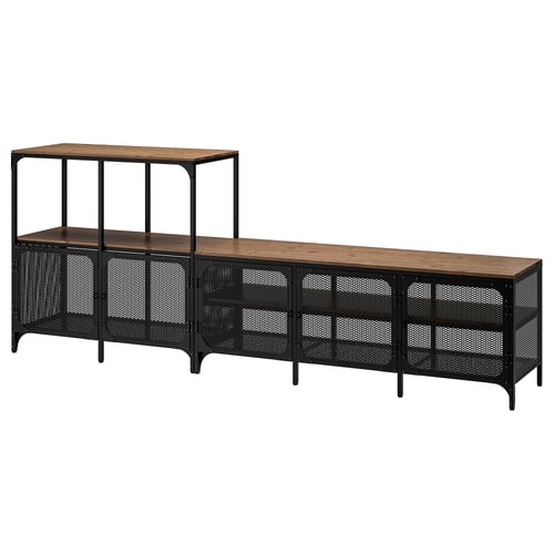 Fjallbo Tv Storage Combination Black Ikea