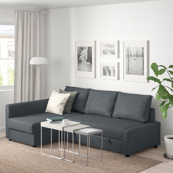 Friheten Corner Sofa Bed With Storage Hyllie Dark Grey Ikea
