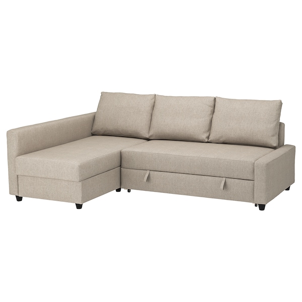 Friheten Corner Sofa Bed With Storage Hyllie Beige Ikea