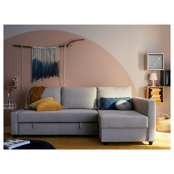 Friheten Corner Sofa Bed With Storage Hyllie Beige Ikea