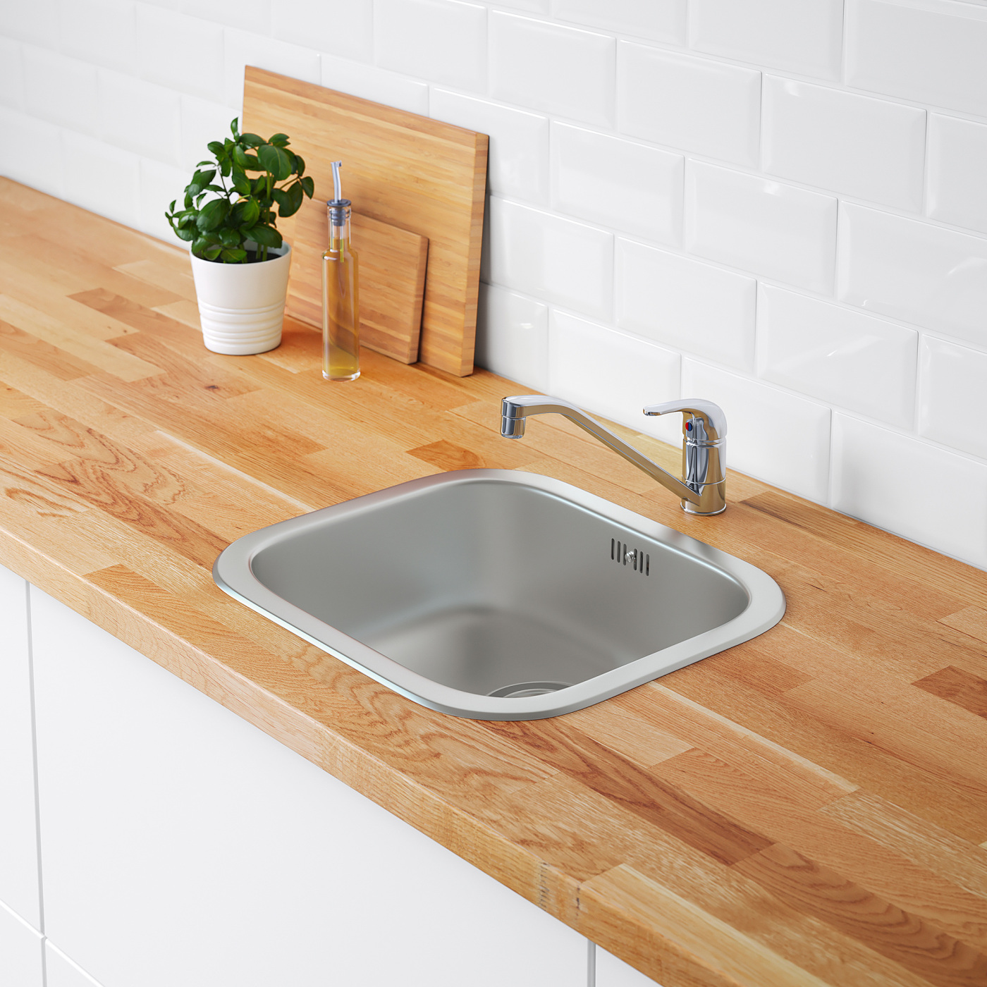 FYNDIG inset sink, 1 bowl stainless steel - IKEA