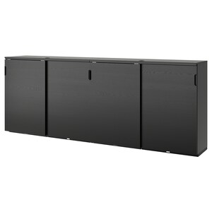 Galant Storage Combination W Sliding Doors Black Stained Ash Veneer Ikea