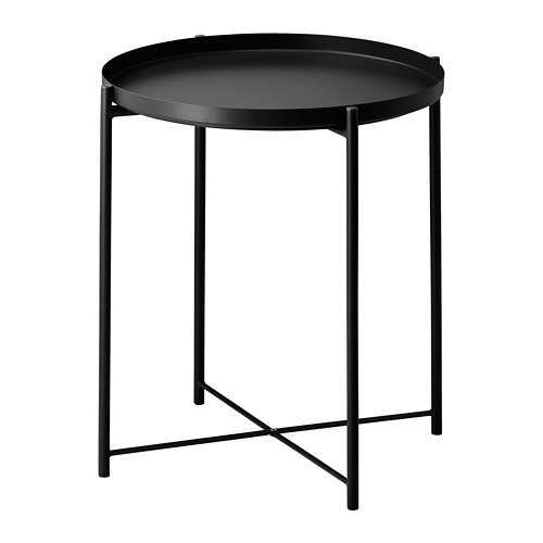 KLINGSBO side table black/clear glass IKEA
