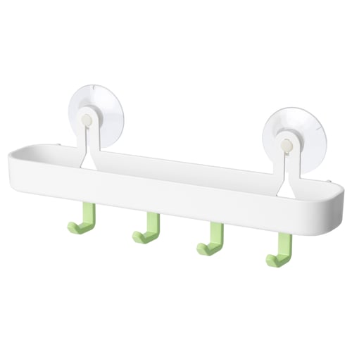 GLÖMSTA tray with 4 hooks and suction cup 32.3 cm 6.5 cm 12 cm