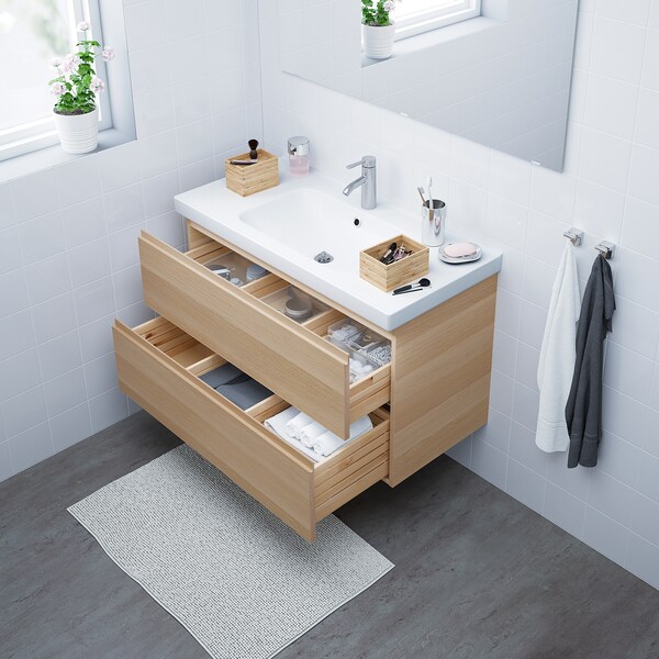 Godmorgon Odensvik Wash Stand With 2 Drawers White Stained Oak