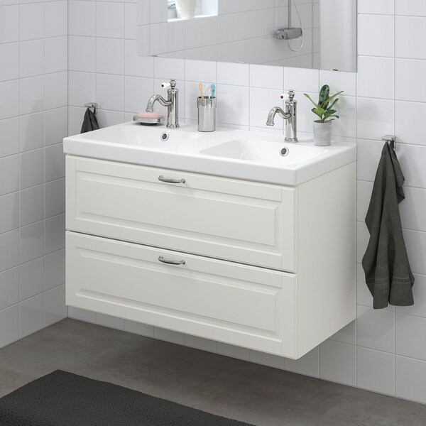 Godmorgon Odensvik Wash Stand With 2 Drawers Kasjon White Hamnskar Tap Ikea