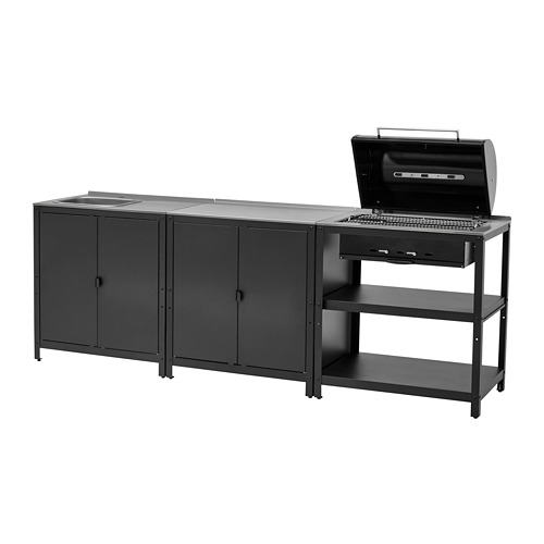 GRILLSKÄR kitchen island shelf unit stainless steel IKEA