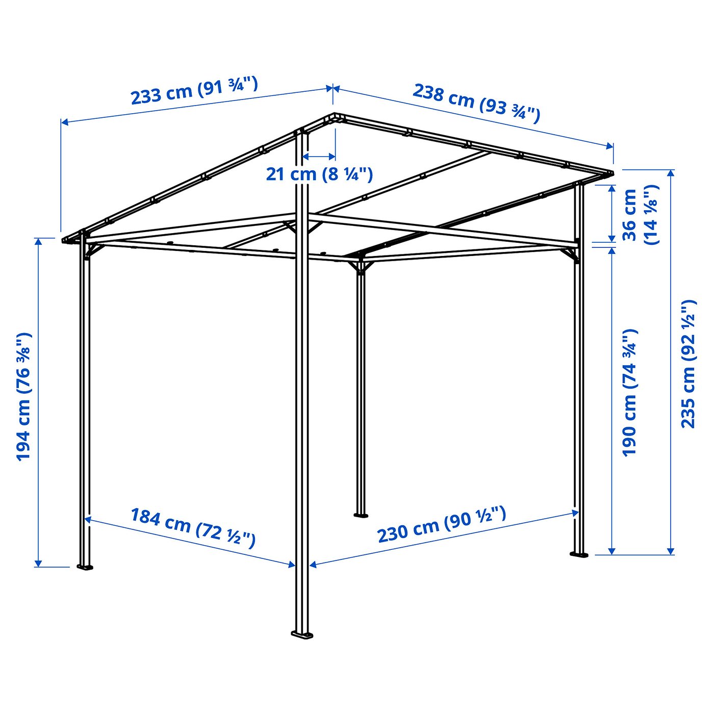GUNNÖN gazebo dark grey/grey IKEA