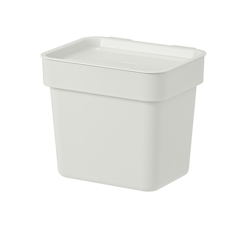 HÅLLBAR bin with lid light grey IKEA