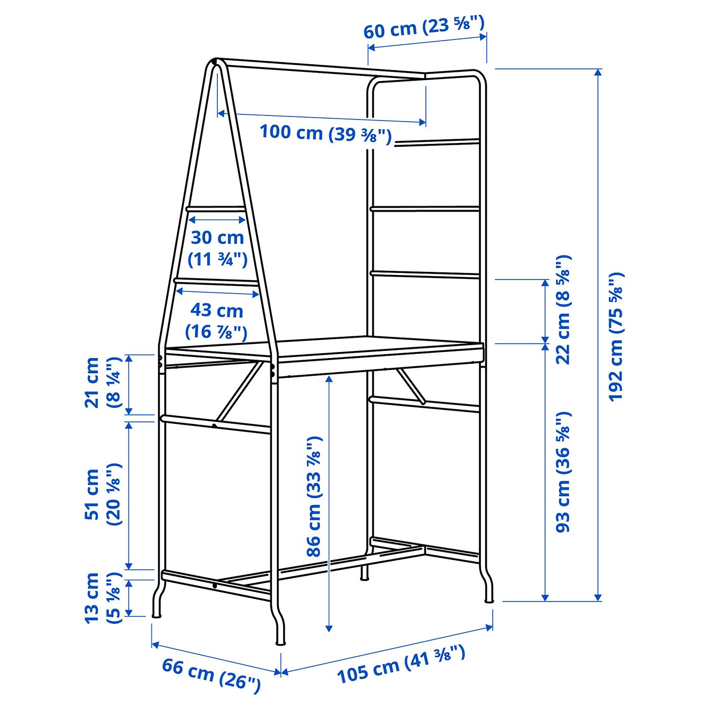HÅVERUD table with storage ladder black - IKEA