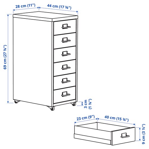 Helmer Drawer Unit On Castors White Ikea