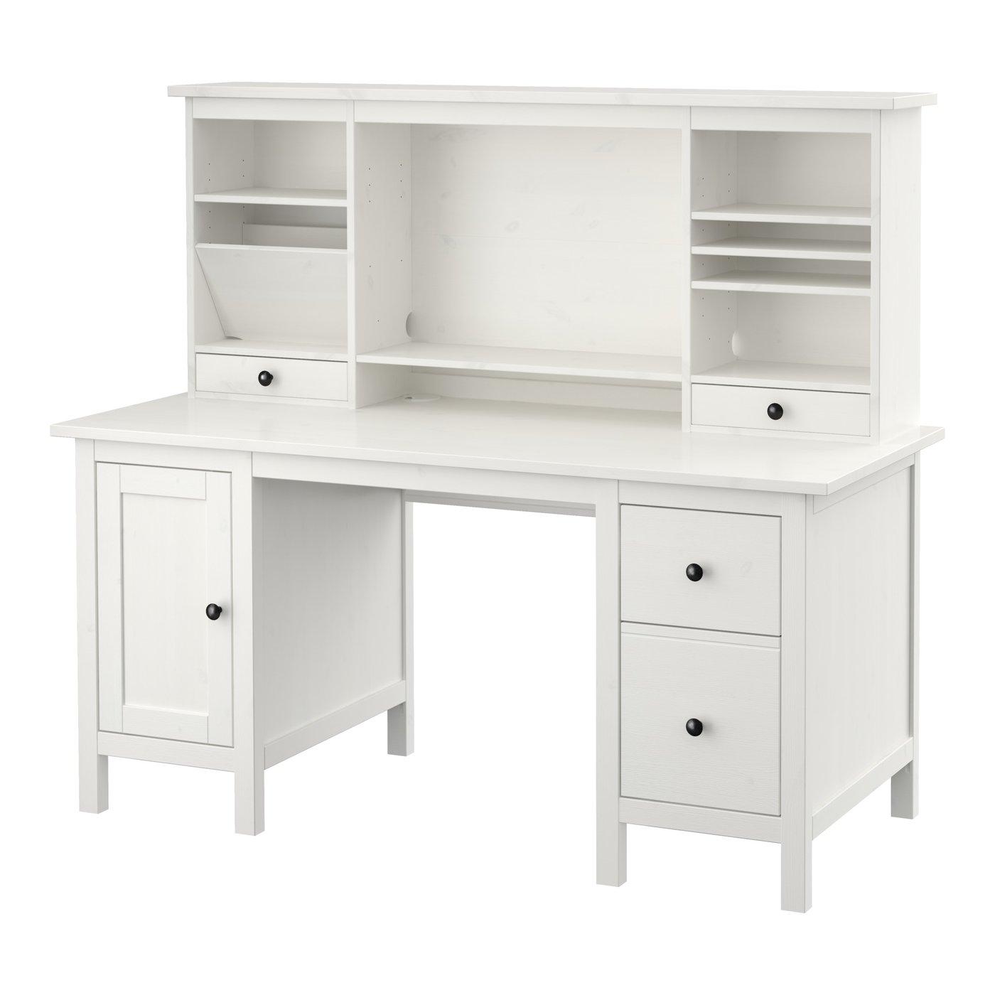 Hemnes Desk With Add On Unit White Stain Ikea