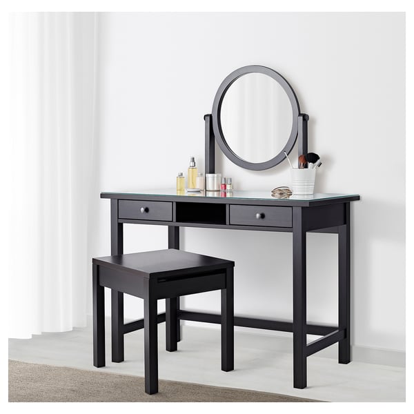 Hemnes Dressing Table With Mirror Black Brown Ikea