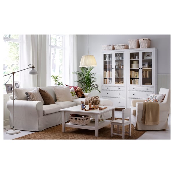 Hemnes Glass Door Cabinet With 3 Drawers White Stain Ikea