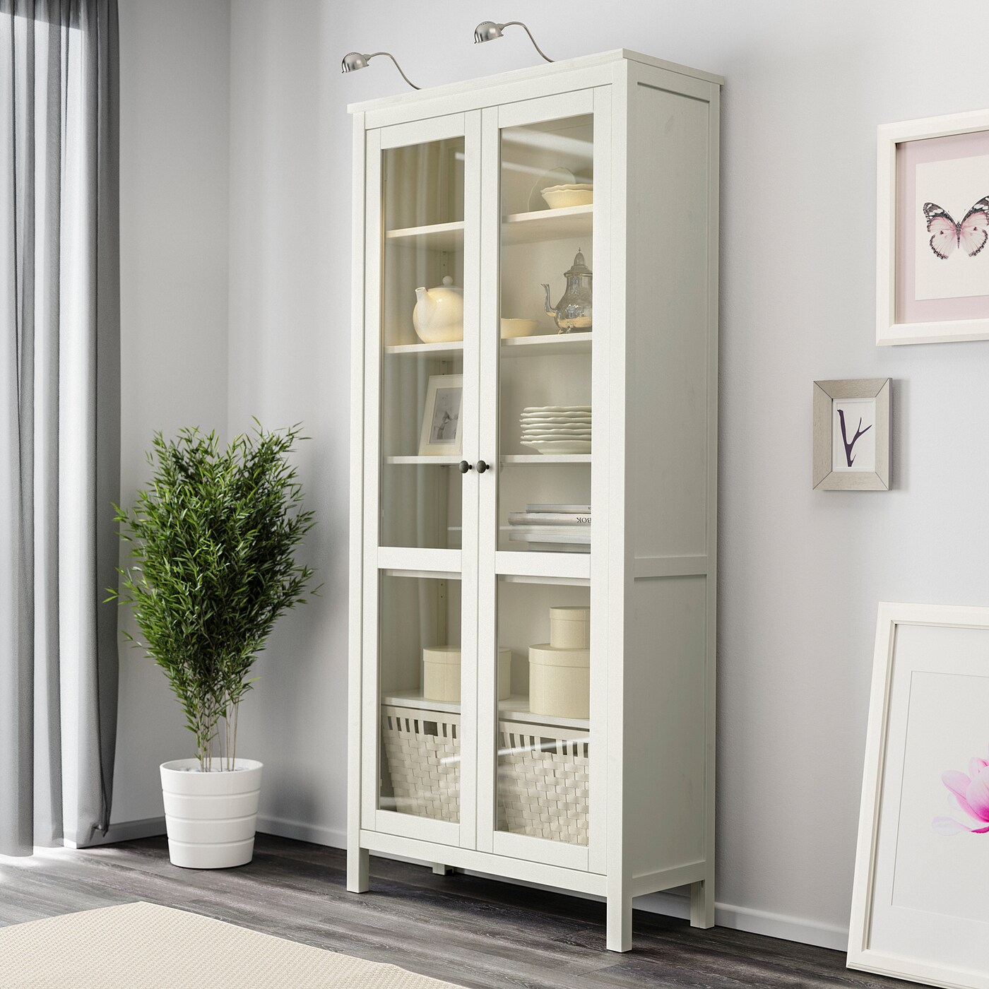 Hemnes Glass Door Cabinet White Stain Ikea