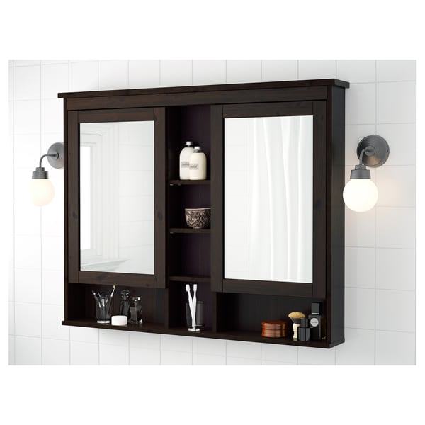 Hemnes Mirror Cabinet With 2 Doors Black Brown Stain Ikea