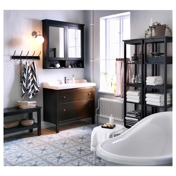 Hemnes Mirror Cabinet With 2 Doors Black Brown Stain Ikea