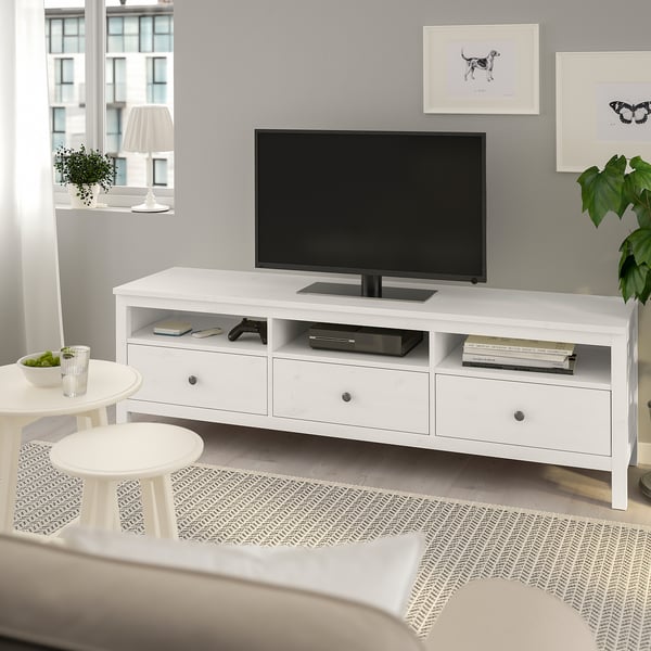 Hemnes Tv Bench White Stain Ikea
