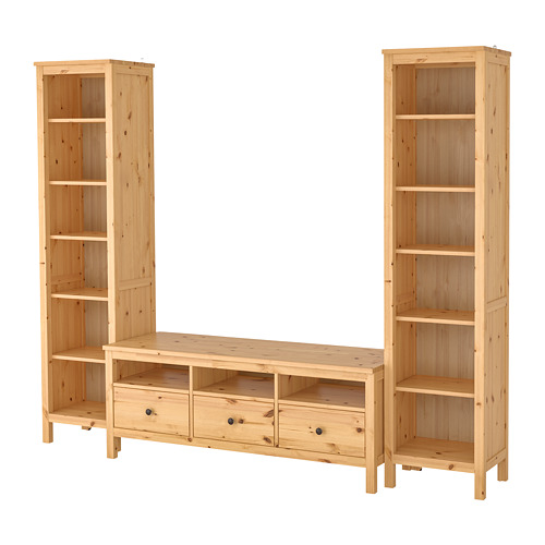 HEMNES TV storage combination light brown IKEA