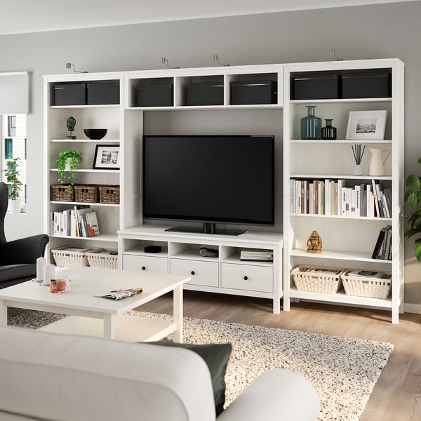Hemnes Tv Storage Combination White Stain Ikea