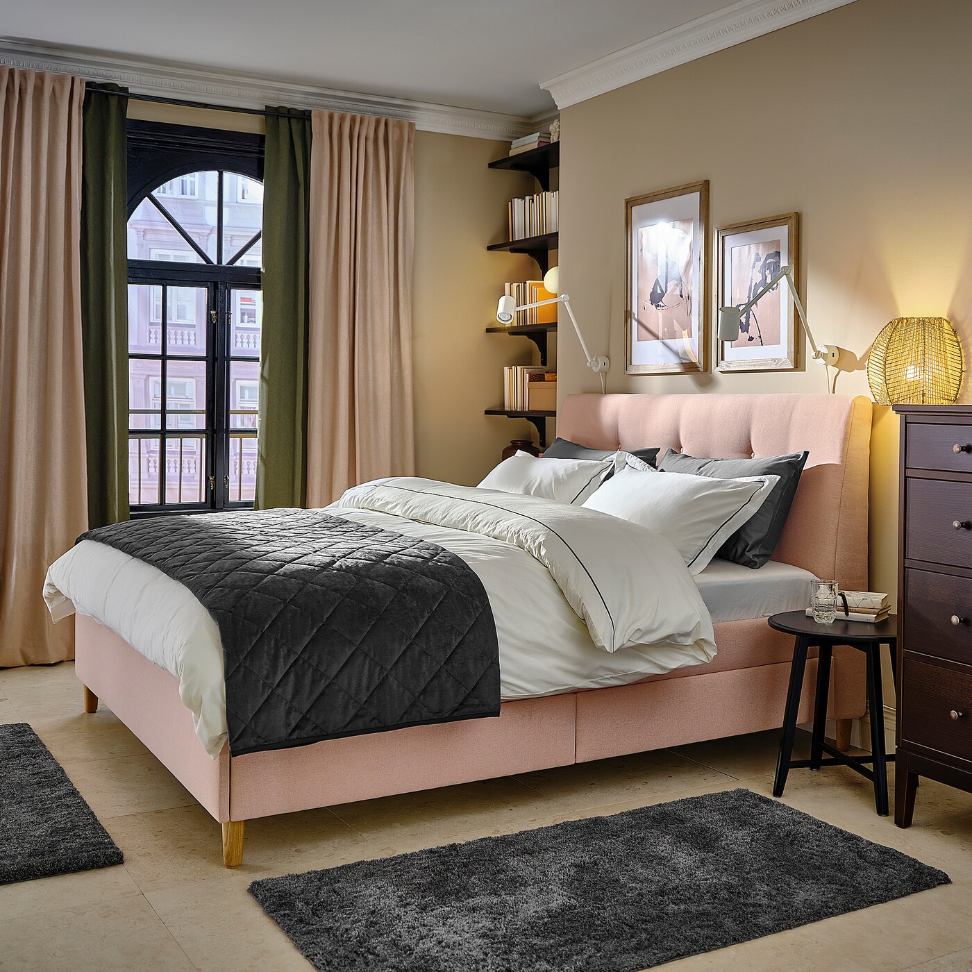 Ikea storage bed discount with headboard