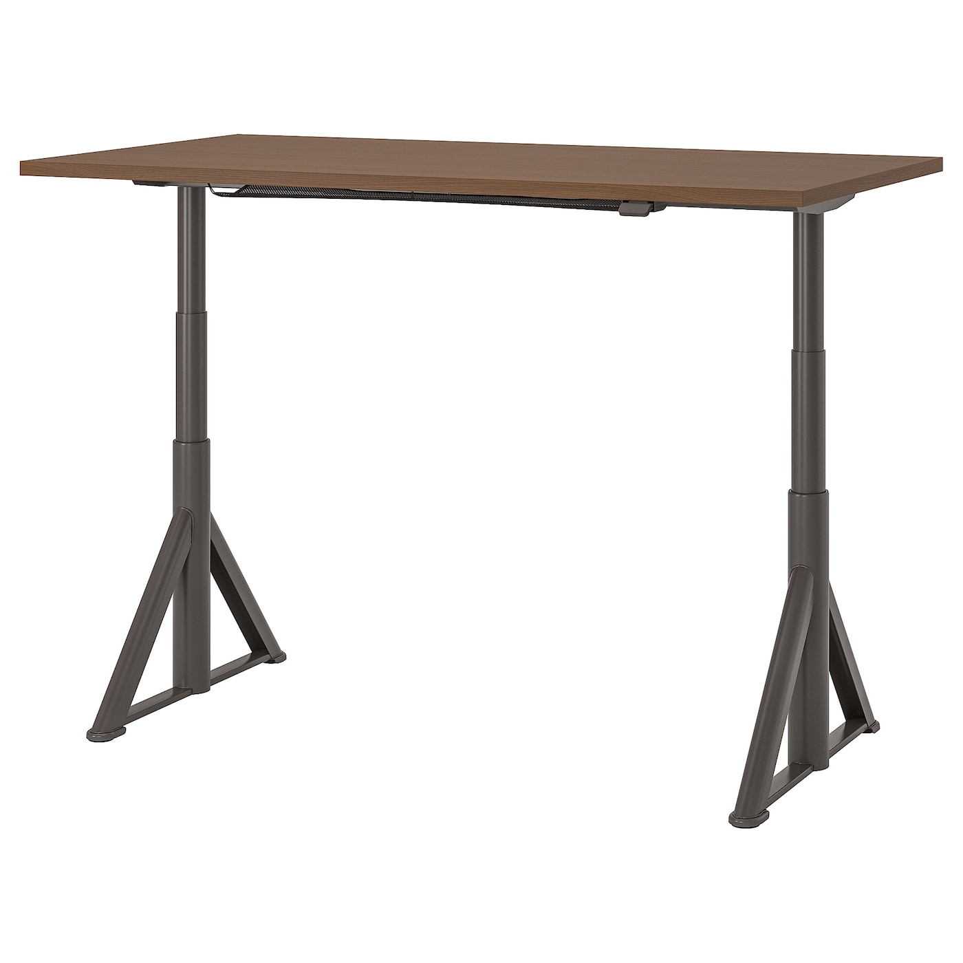 Op en neer gaan Voorbijganger bungeejumpen IDÅSEN desk sit/stand brown/dark grey 160x80 cm - IKEA