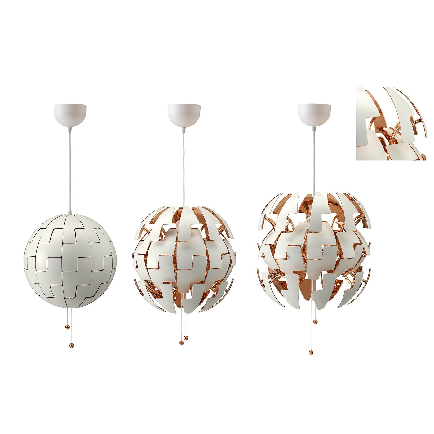 Ikea Ps 14 Pendant Lamp White Copper Colour Ikea