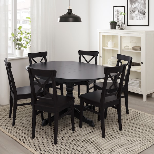 Ingatorp Table And 4 Chairs Black Brown Black Ikea
