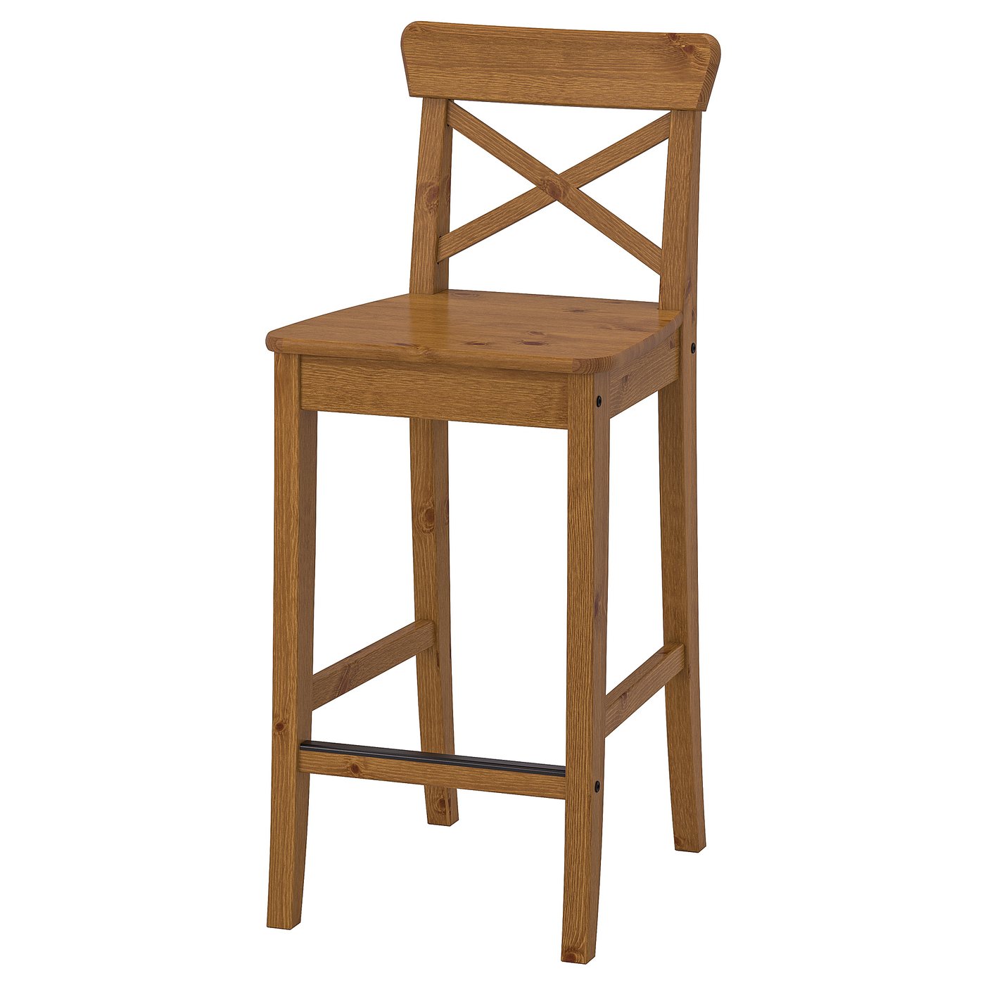 INGOLF bar stool with backrest antique stain IKEA