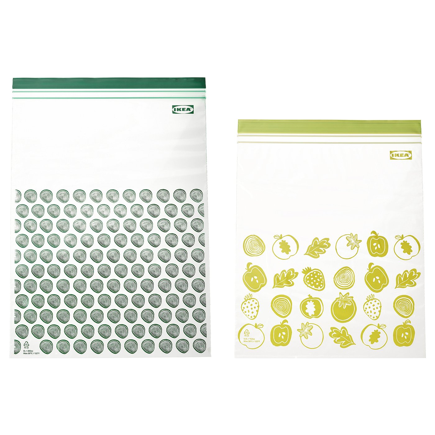 ISTAD resealable bag patterned/green IKEA