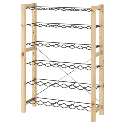 IVAR 1 section/bottle racks pine/grey IKEA