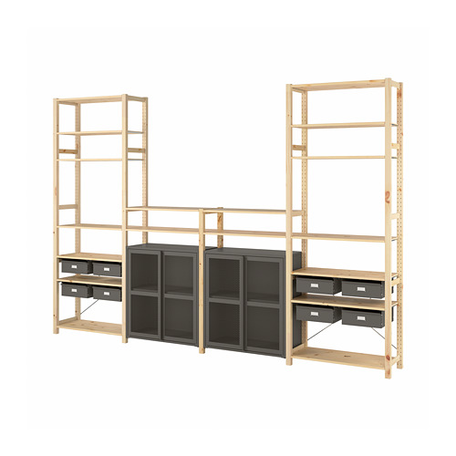 IVAR 1 sec/storage unit w foldable table pine IKEA