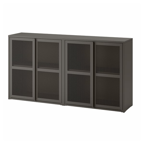 Ivar Cabinet With Doors Grey Mesh Ikea