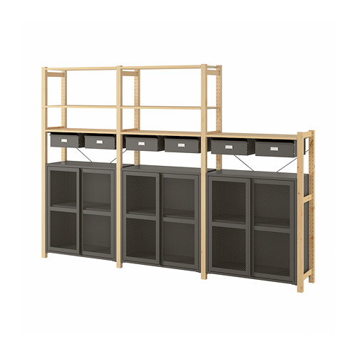 IVAR 1 sec/foldable table/sliding door pine IKEA