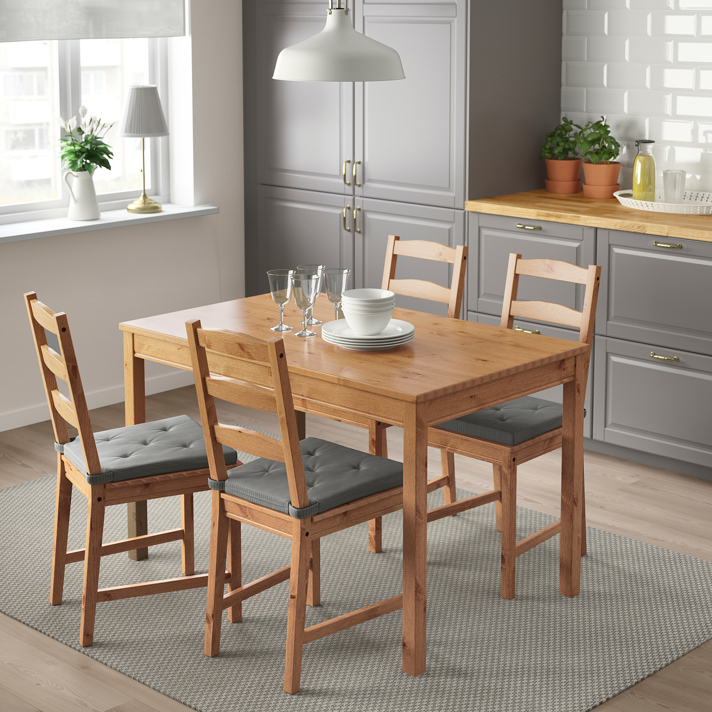 JOKKMOKK table and 4 chairs antique stain - IKEA