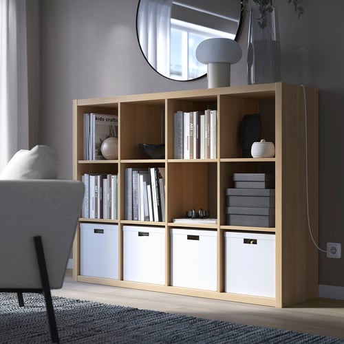KALLAX shelving unit white stained oak effect 705.225.34 IKEA