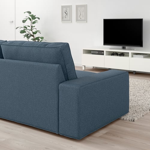 KIVIK 3seat sofa with chaise longue Gunnared blue 394.848.84 IKEA