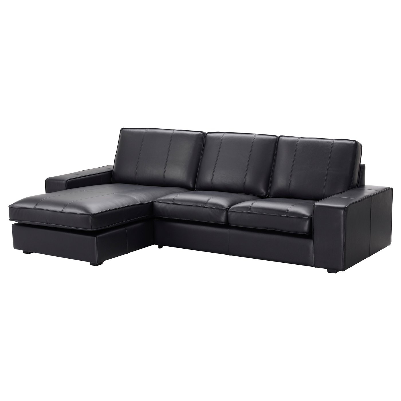 Kivik 3 Seat Sofa With Chaise Longue Grann Bomstad Black Ikea