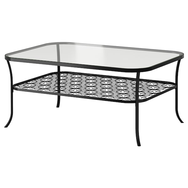 Klingsbo Coffee Table Black Clear Glass Ikea