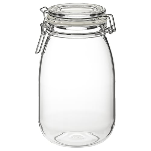 korken jar with lid clear glass 502.135.51 - ikea
