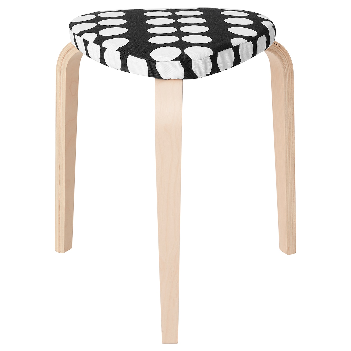 KYRRE stool with cover birch black white IKEA