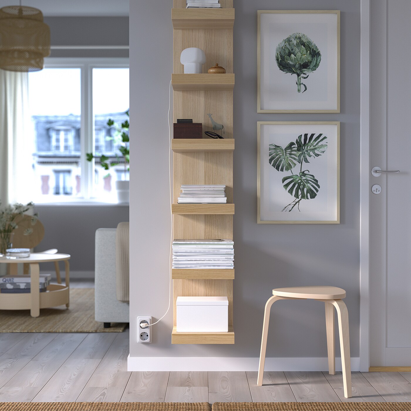 LACK wall shelf unit white stained oak effect 30x190 cm IKEA