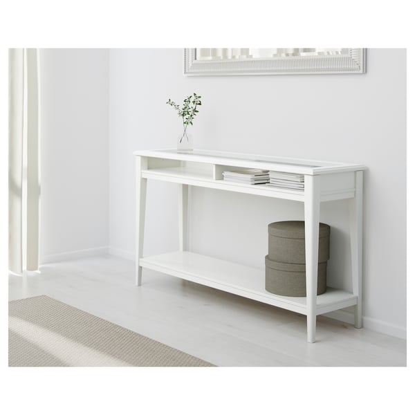 Liatorp Console Table White Glass Ikea