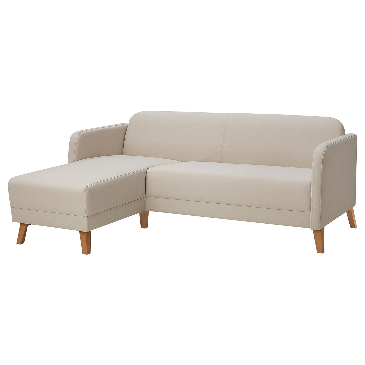 LINANÄS 3-seat sofa with chaise longue/Vissle beige - IKEA