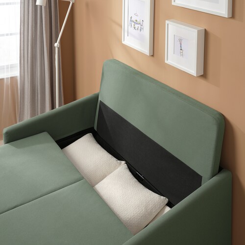LINNEFORS 2 seat Sofa bed Section Remmarn Grey green IKEA linnefors-2-seat-sofa-bed-section-remmarn-grey-green-ikea